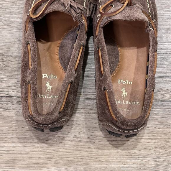 Polo Ralph Lauren Anders Loafer Men’s Sz 7 Driving Suede Leather Tassels Shoes - Picture 9 of 13